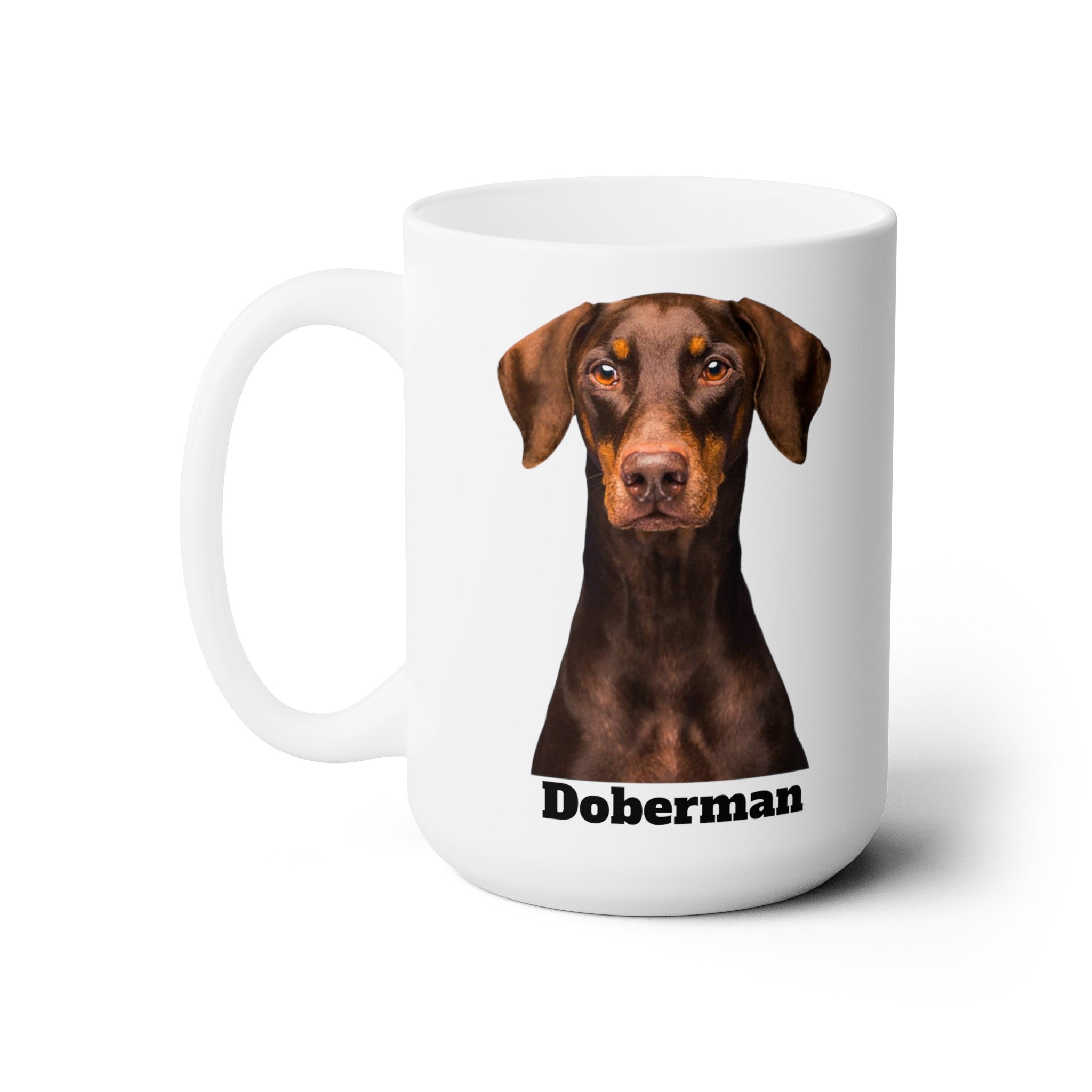 Doberman Lover's 15 oz Coffee Mug: Unique Canine Design for Dog Enthusiasts | Premium Quality Ceramic - Ceramic Mug 15oz, Great Gift For Dog Mom Or Dog Dad, Adults And Kids