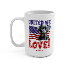 Great Dane Dog United We Love 15oz Large Coffee Mug Ceramic Drinkware Tea Washable | Paws Up Life, LLC