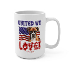 Boxer Dog United We Love 15oz Large Coffee Mug Ceramic Drinkware Tea Washable | Paws Up Life, LLC