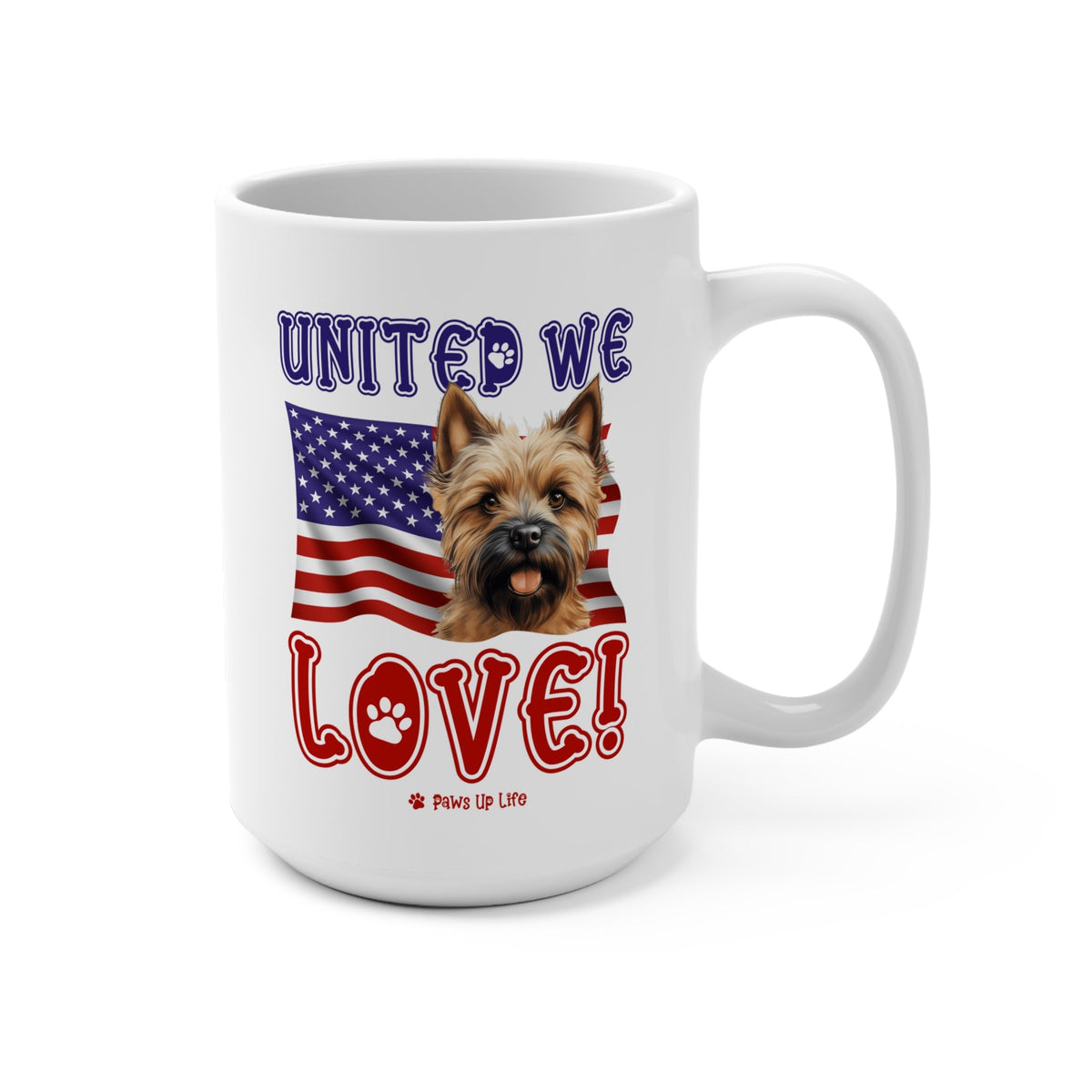 Cairn Terrier Dog United We Love 15oz Large Coffee Mug Ceramic Drinkware Tea Washable | Paws Up Life, LLC