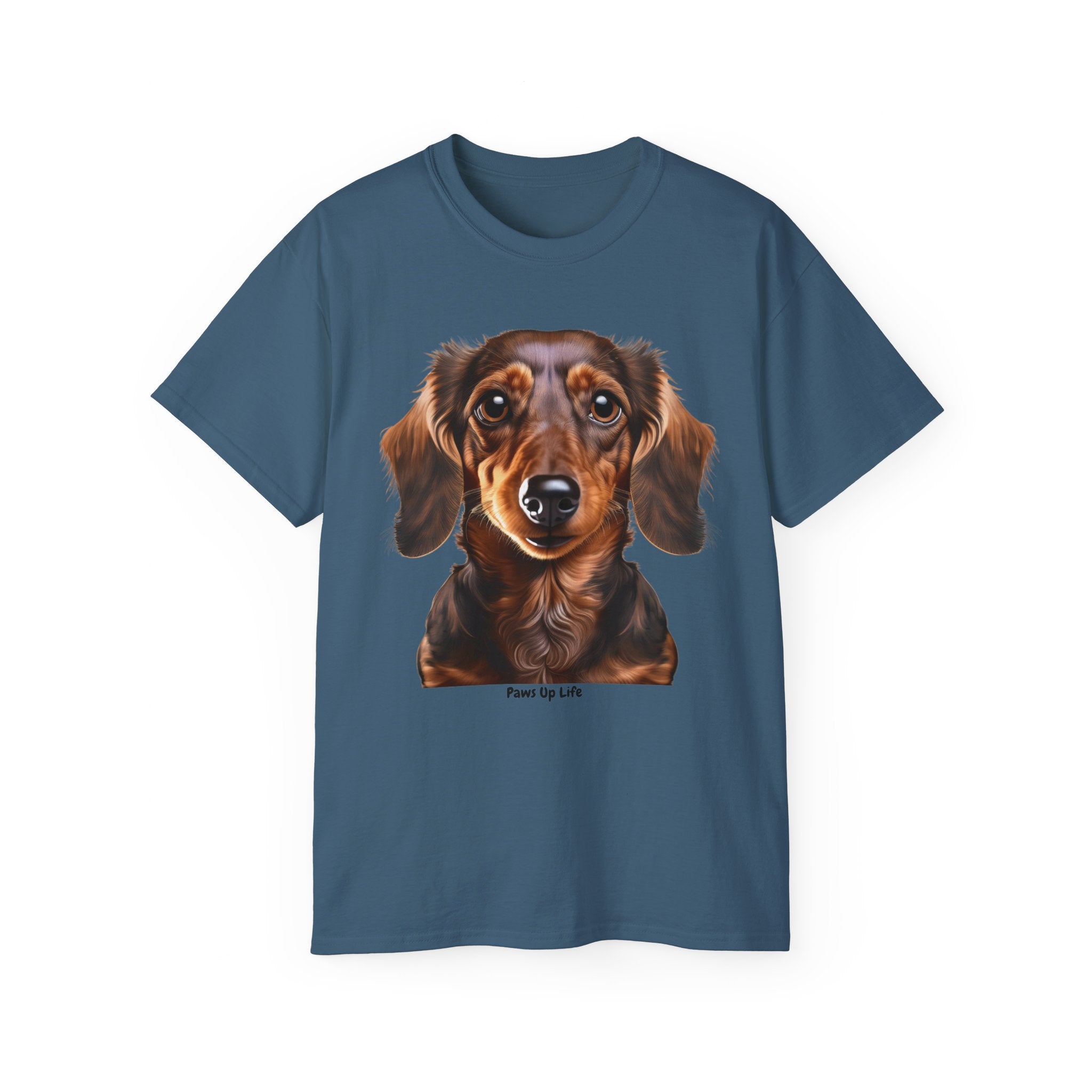 Dachshund Brown Long Haired Gilden Unisex Ultra Cotton Short Sleeve T Shirt By Paws Up Life