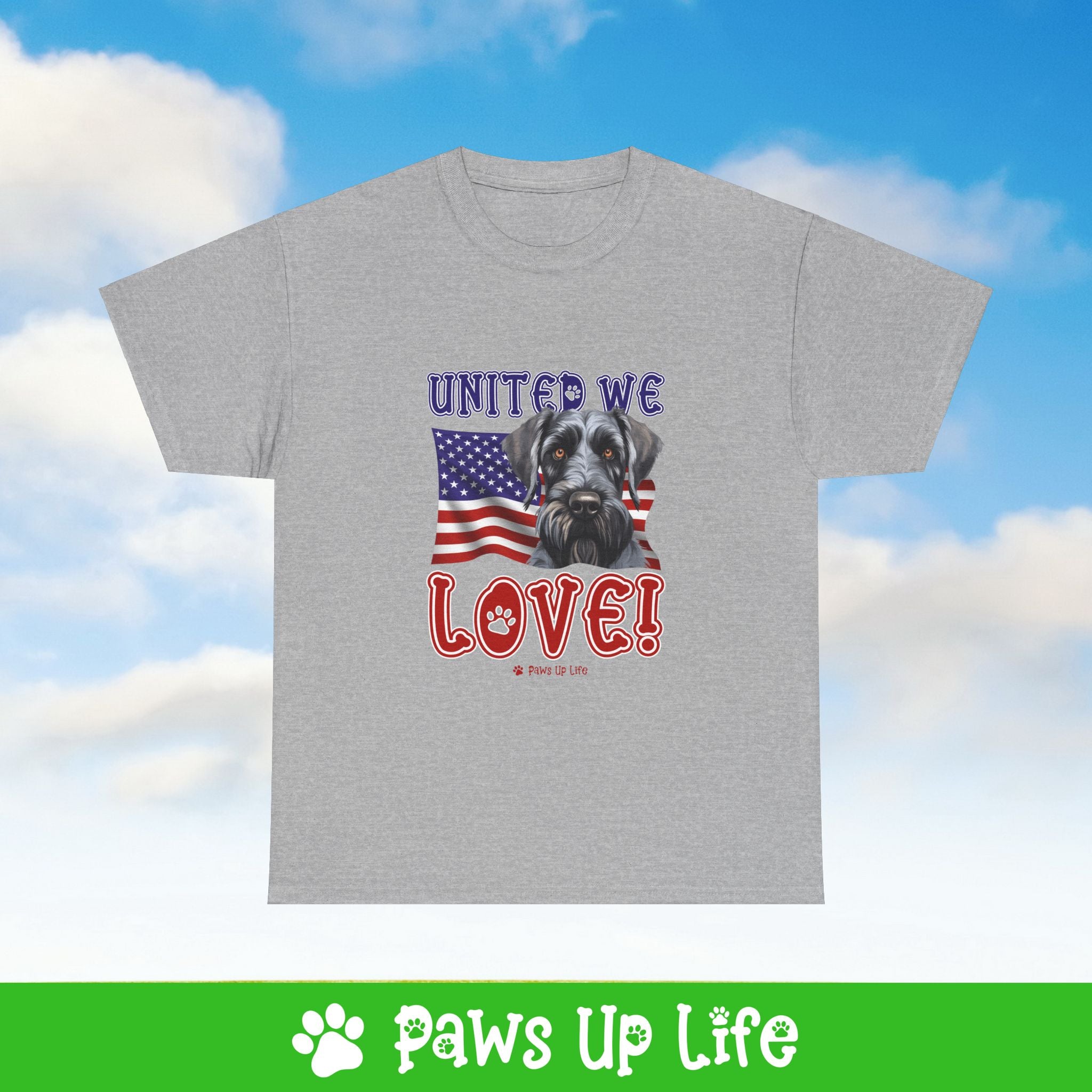 Giant Schnauzer Dog United We Love Dog Tee, Shirt, Unisex Pet Lover Gift, Dog Mom Dad Tshirt, Animal Rescue Advocate, Cute Puppy Graphic Top Classic Collar | Paws Up Life, LLC