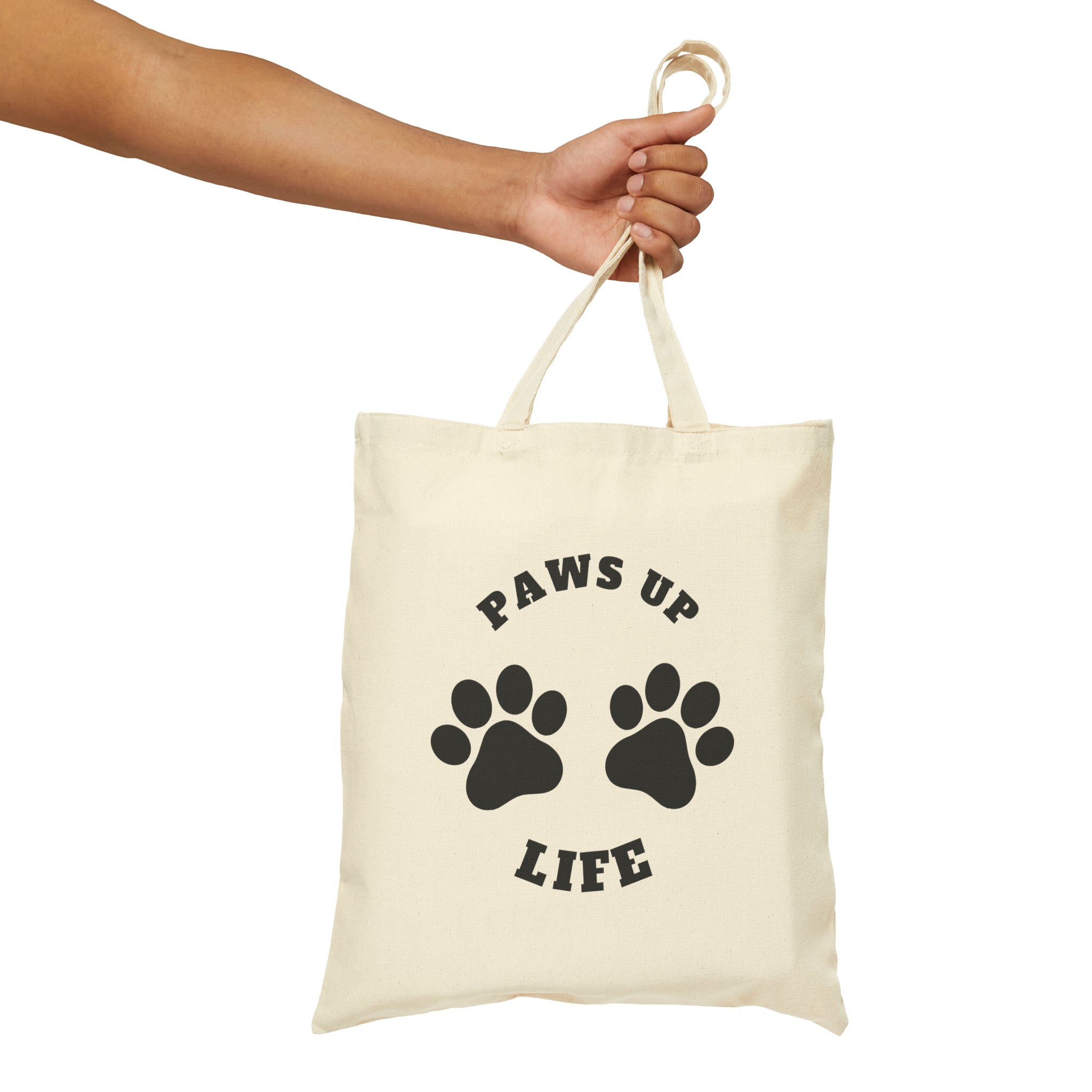 Paws Up Life Brand Cotton Canvas Tote Bag | Dog Mom or Dad| Gift For Her or Him