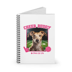 Whippet Football Cheer Buddy Cheerleading Dog Spiral Notebook for Office and Home - Ruled Line