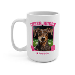 Doberman Pinscher Football Cheer Buddy Cheerleading Dog 15oz Large Coffee Mug Ceramic Drinkware Tea Washable | Paws Up Life, LLC