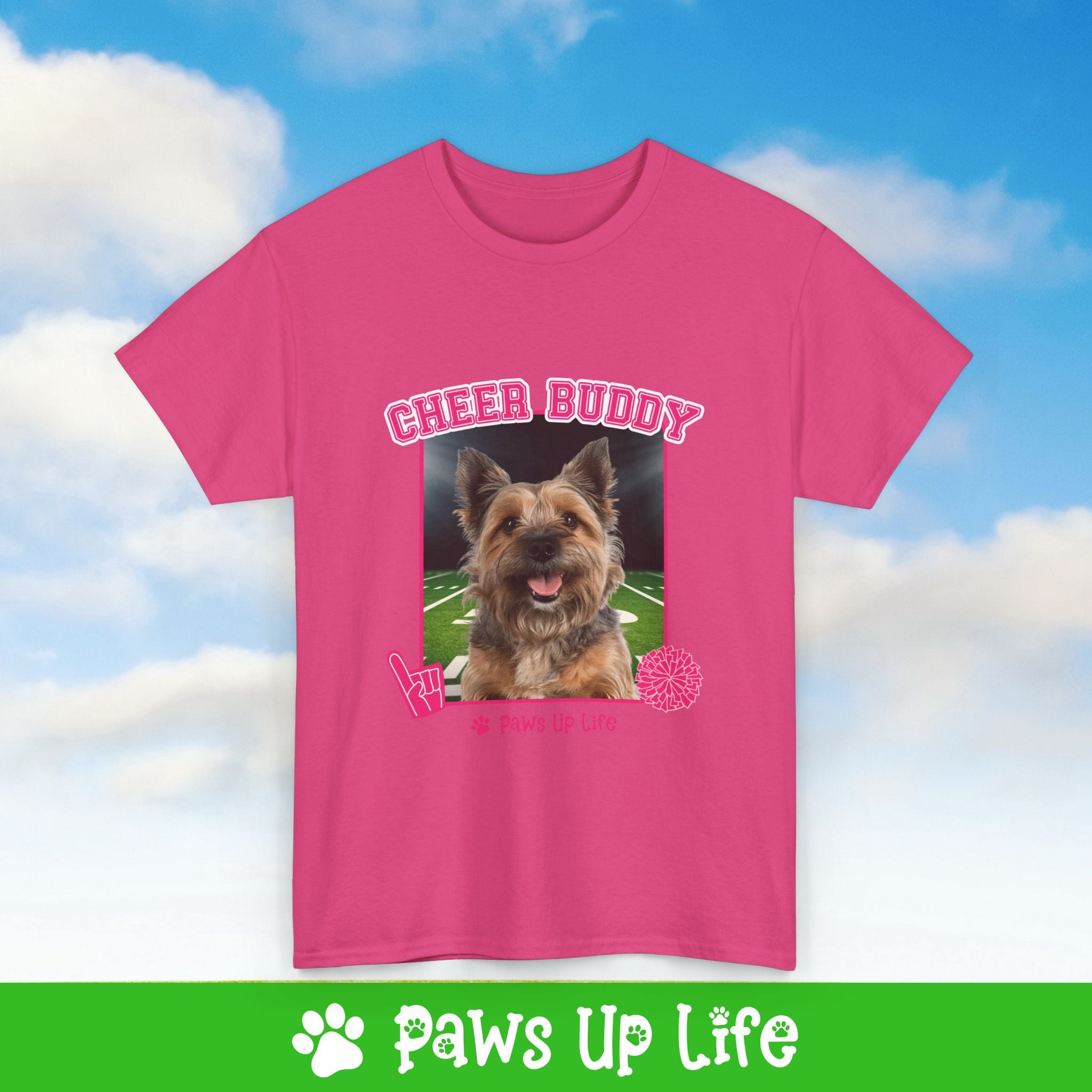 Brown Norfolk Terrier Football Cheer Buddy Cheerleading Dog Tee, Shirt, Unisex Pet Lover Gift, Dog Mom Dad Tshirt, Animal Rescue Advocate, Cute Puppy Graphic Top Classic Collar | Paws Up Life, LLC