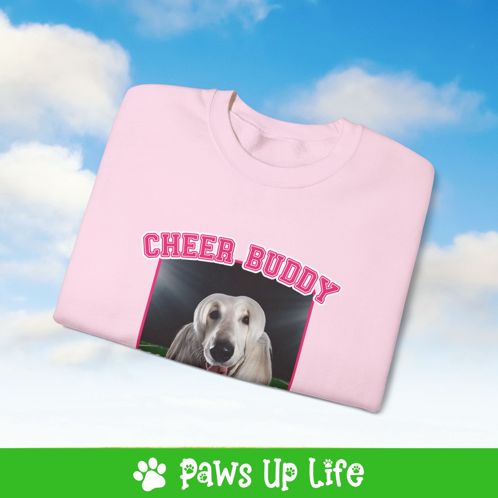 Afghan Dog Football Cheer Buddy Crewneck Sweatshirt, Unisex Gift for Animal Lovers, Dog Mom Dad Sweatshirt, Cute Dog Lover Apparel, Fun Pet | Paws Up Life, LLC