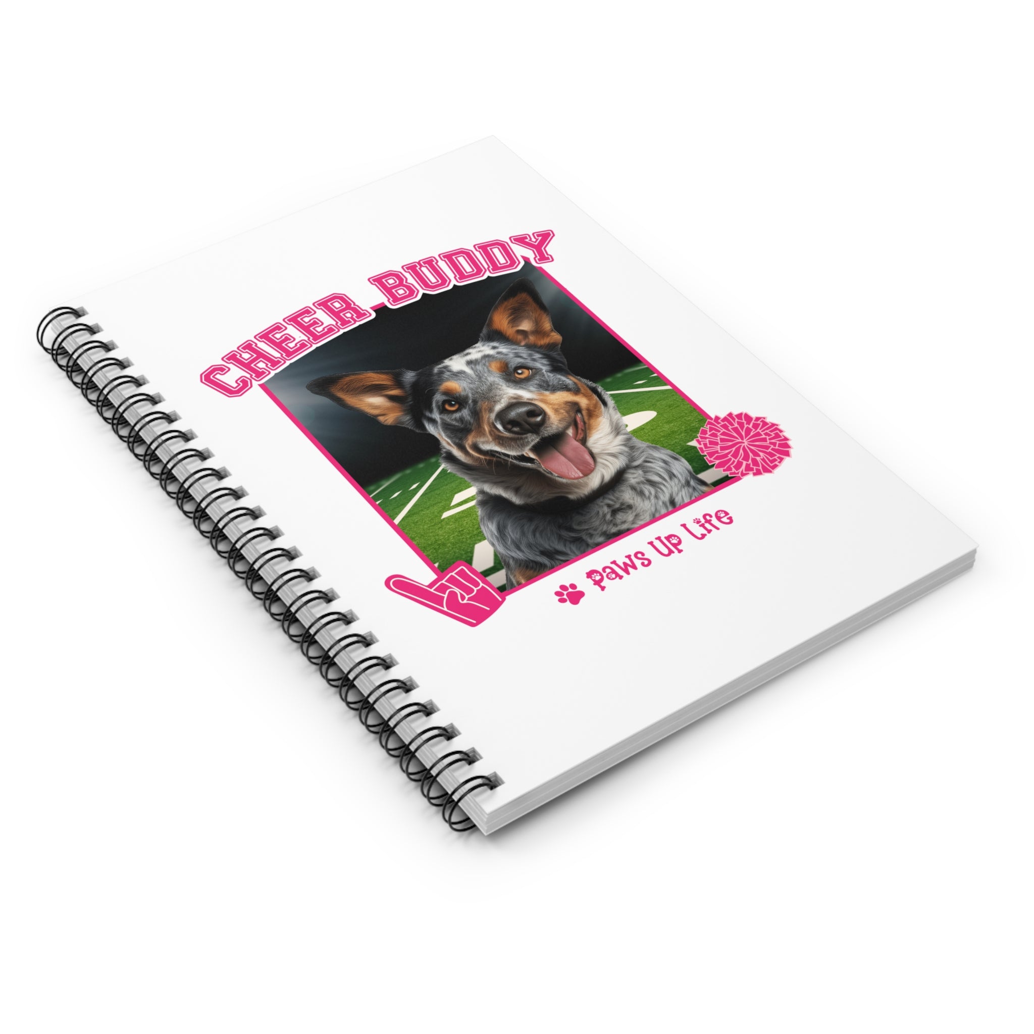 Australian Cattle Dog Cheer Buddy Cheerleading Dog Spiral Notebook for Office and Home - Ruled Line | Paws Up Life, LLC