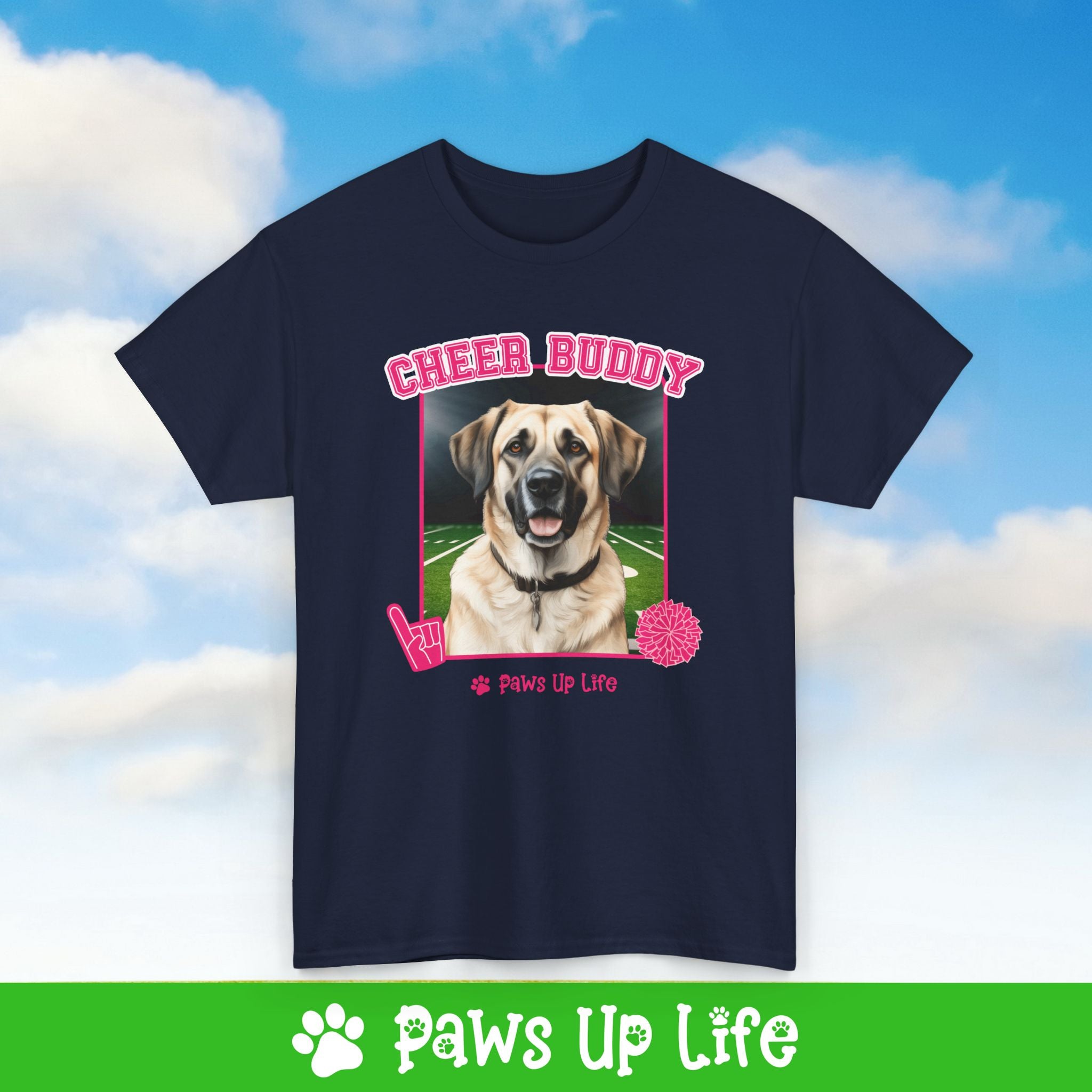 Anatolian Shepherd Cheer Buddy Cheerleading Dog Tee, Shirt, Unisex Pet Lover Gift, Dog Mom Dad Tshirt, Animal Rescue Advocate, Cute Puppy Graphic Top Classic Collar | Paws Up Life, LLC