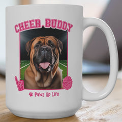 Mastiff Football Cheer Buddy Cheerleading Dog 15oz Large Coffee Mug Ceramic Drinkware Tea Washable