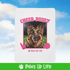 German Shepherd Football Cheer Buddy Cheerleading Dog Fleece Sherpa Blanket - Perfect for Snuggling and Cozy Napping | Paws Up Life, LLC