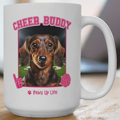 Dachshund Football Cheer Buddy Cheerleading Dog 15oz Large Coffee Mug Ceramic Drinkware Tea Washable | Paws Up Life, LLC