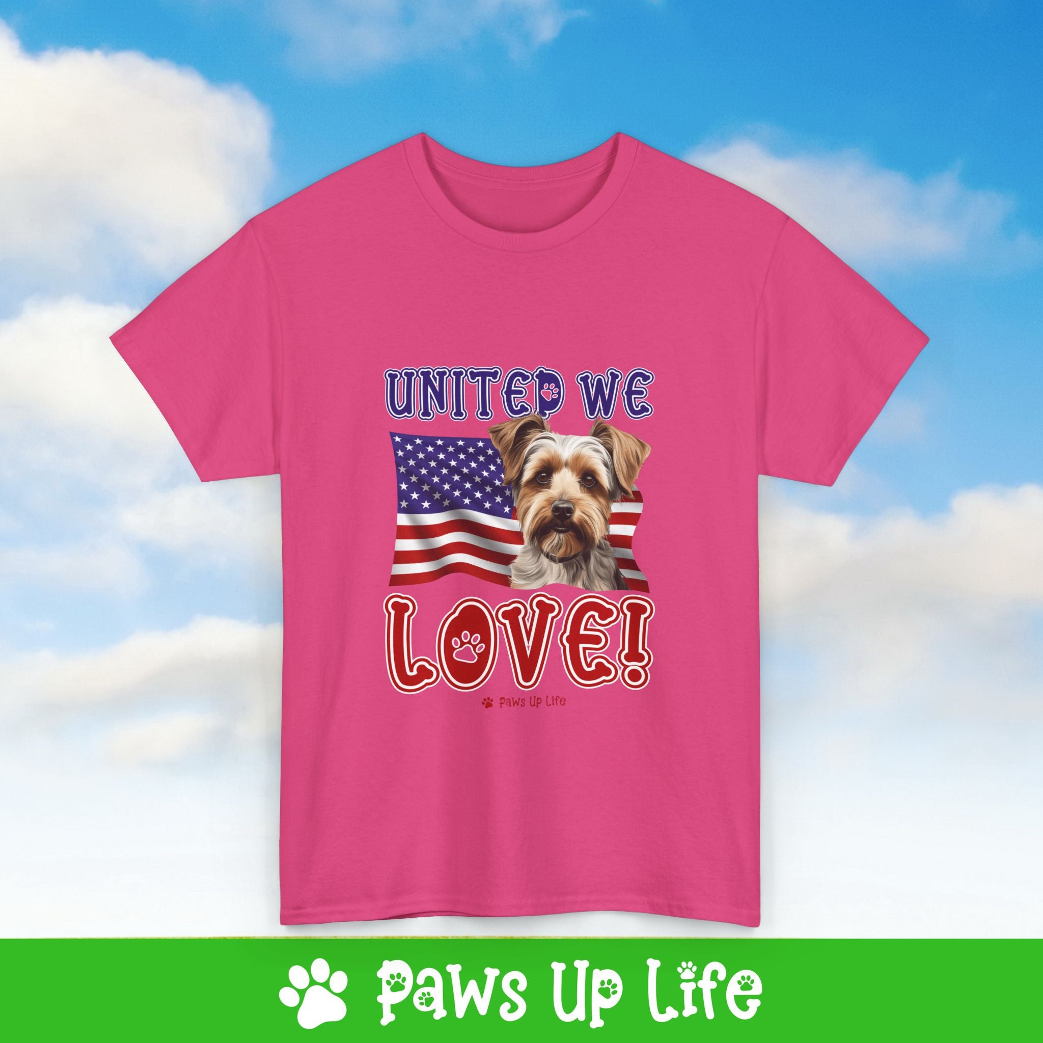 Biewer Terrier Dog United We Love Dog Tee, Shirt, Unisex Pet Lover Gift, Dog Mom Dad Tshirt, Animal Rescue Advocate, Cute Puppy Graphic Top Classic Collar | Paws Up Life, LLC