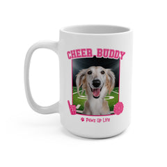 Saluki Cheer Buddy Cheerleading Dog 15oz Large Coffee Mug Ceramic Drinkware Tea Washable | Paws Up Life, LLC