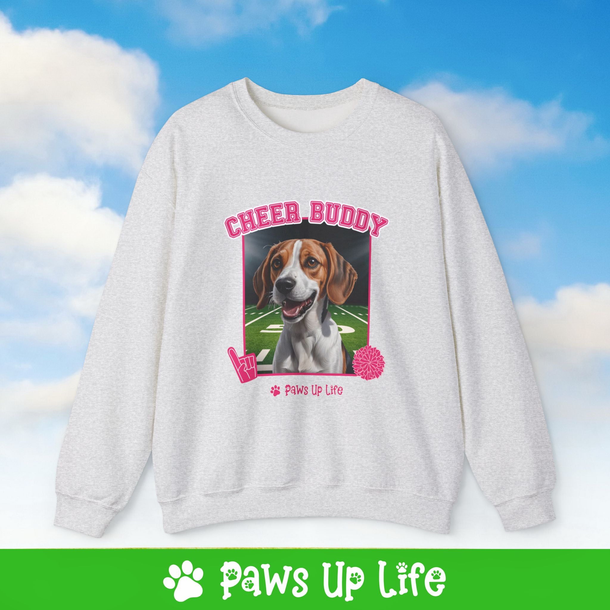 Bernese Mountain Dog Football Cheer Buddy Cheerleading Dog Crewneck Sweatshirt, Unisex Gift for Animal Lovers, Dog Mom Dad Sweatshirt, Cute Dog Lover Apparel, Fun Pet | Paws Up Life, LLC