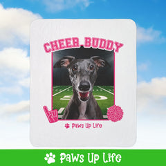 Italian Greyhound Football Cheer Buddy Cheerleading Dog Fleece Sherpa Blanket - Perfect for Snuggling and Cozy Napping | Paws Up Life, LLC