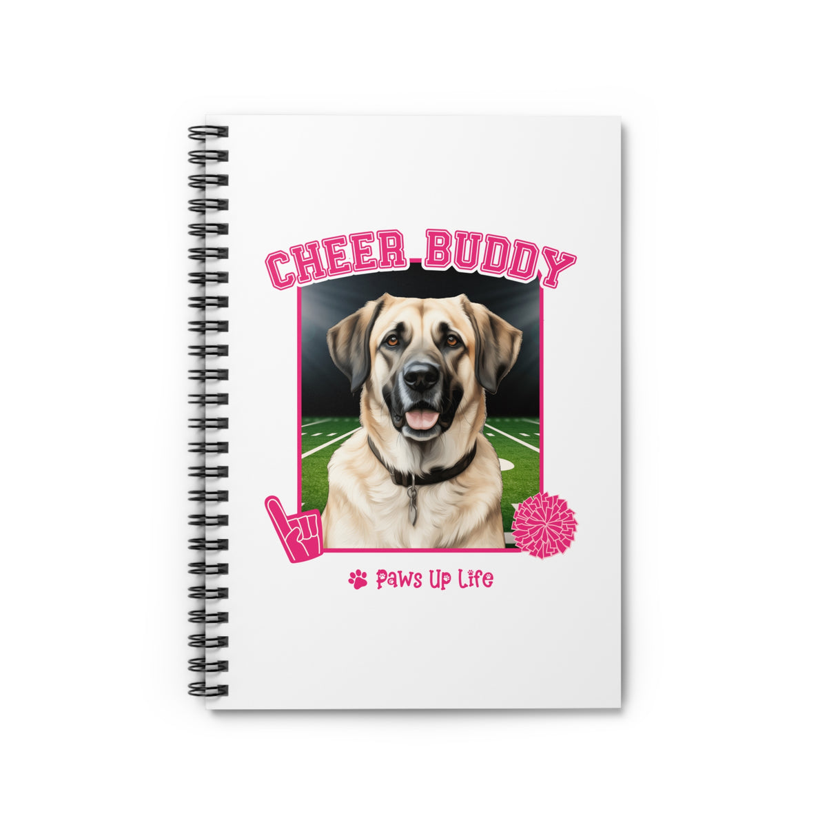 Anatolian Shepherd Cheer Buddy Cheerleading Dog Spiral Notebook for Office and Home - Ruled Line