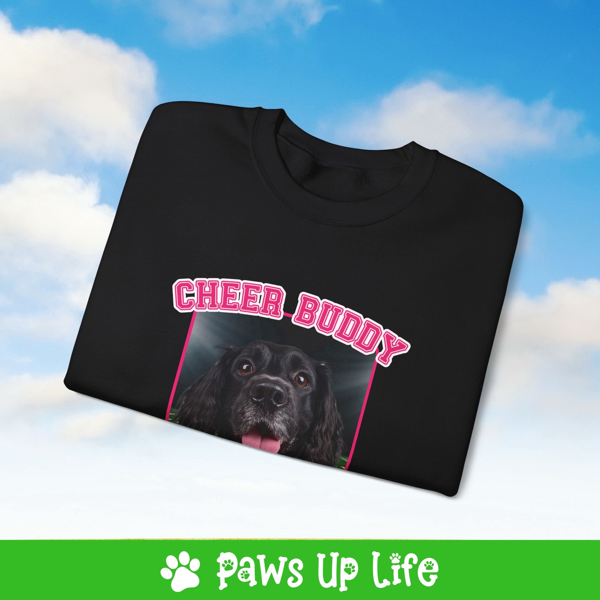 Boykin Spaniel Football Cheer Buddy Cheerleading Dog Crewneck Sweatshirt, Unisex Gift for Animal Lovers, Dog Mom Dad Sweatshirt, Cute Dog Lover Apparel, Fun Pet | Paws Up Life, LLC