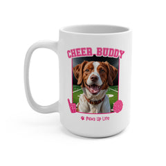 Brittany Football Cheer Buddy Cheerleading Dog 15oz Large Coffee Mug Ceramic Drinkware Tea Washable | Paws Up Life, LLC