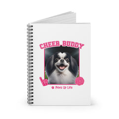 Japanese Chin Football Cheer Buddy Cheerleading Dog Spiral Notebook for Office and Home - Ruled Line | Paws Up Life, LLC