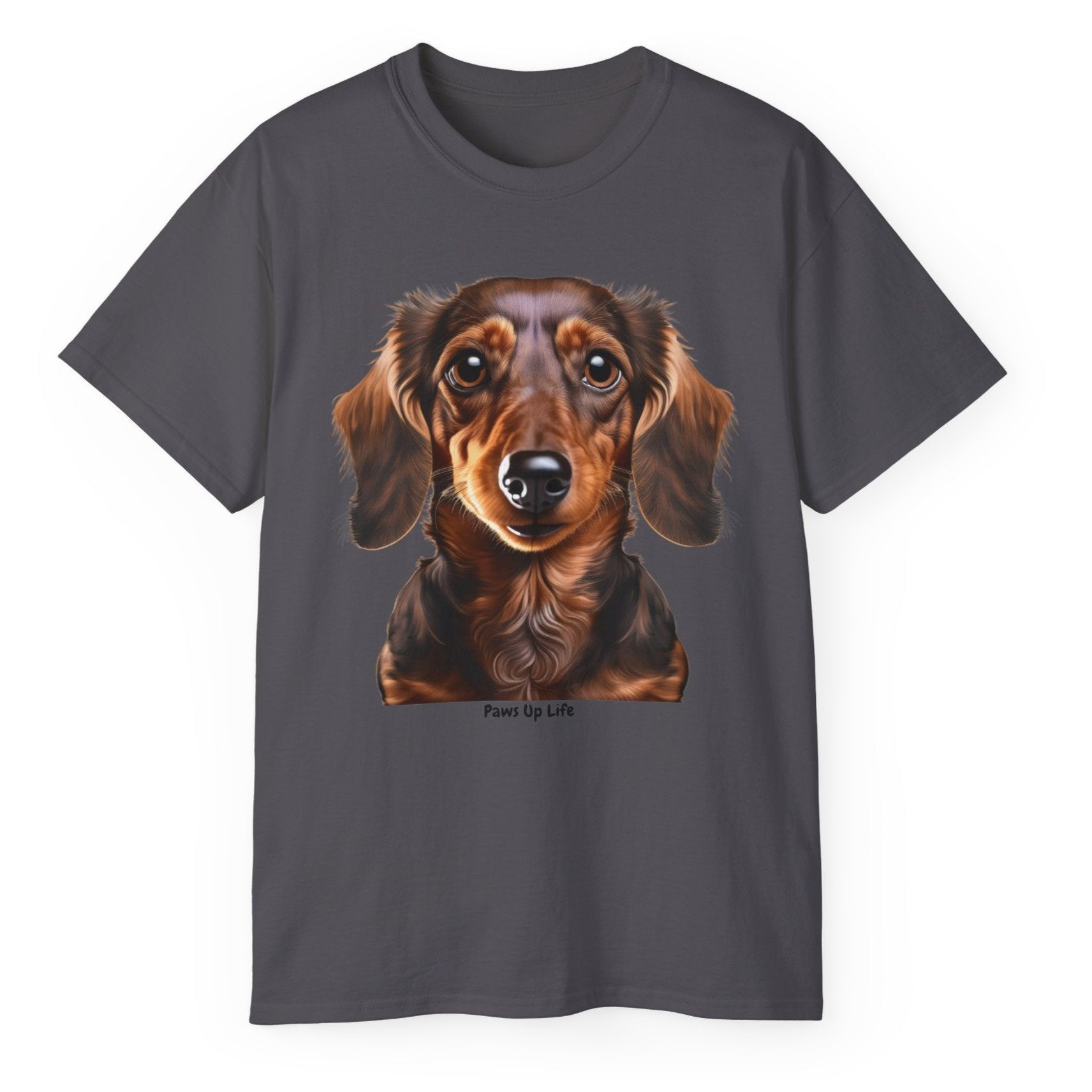 Dachshund Brown Long Haired Gilden Unisex Ultra Cotton Short Sleeve T Shirt By Paws Up Life