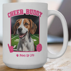 Beagle Cheer Buddy Cheerleading Dog 15oz Large Coffee Mug Ceramic Drinkware Tea Washable | Paws Up Life, LLC