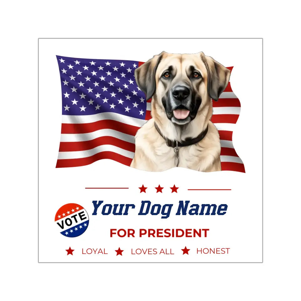 Sticker | Vote for My Dog Campaign Personalized Sticker - 5 Sizes to choose from