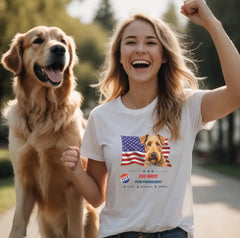 T-Shirt | Vote For My Dog Campaign Personalized TShirt Tee - White