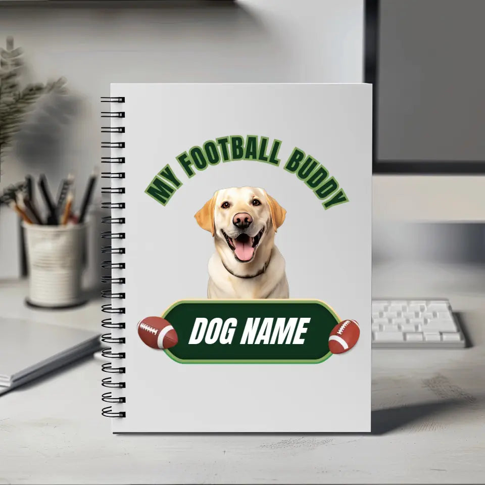 Notebook | My Football Buddy Personalized Pet Dog Notebook