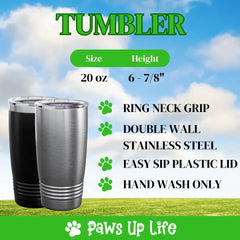 Tumbler | Vote for My Dog Personalized Campaign 20oz Ring Neck Tumbler