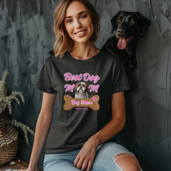 Dog Mom T-Shirt | Personalized Breed & Dog Name Tee in Pink