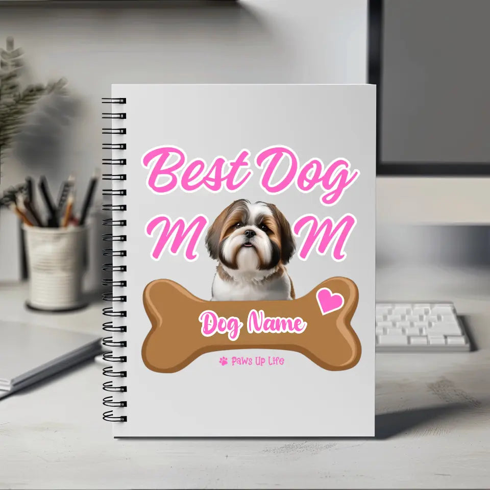 Notebook | Dog Mom Personalized Notebook Spiral Bound 6" x 8"