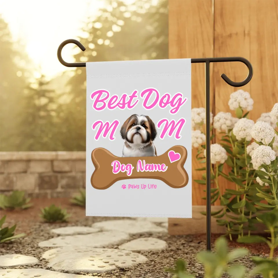 Garden Flag | Dog Mom Personalized Outdoor Garden Flag - 2 Sizes to Choose From