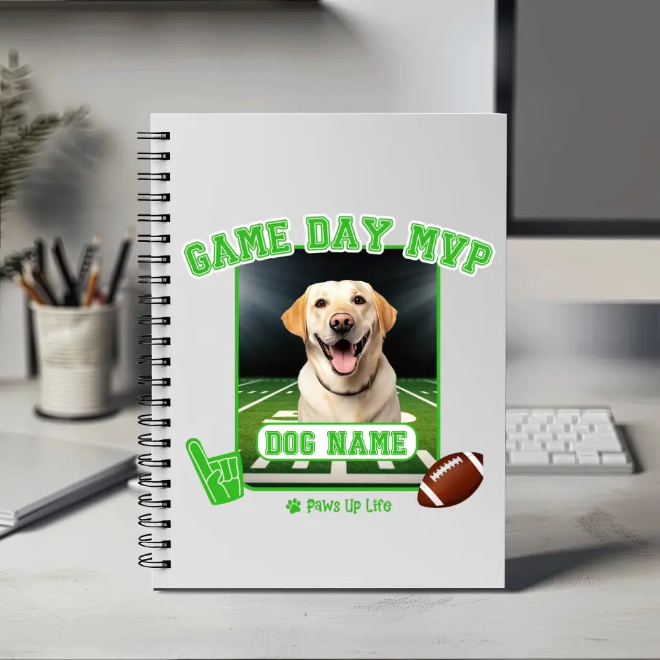 Notebook | Game Day MVP Football Dog Personalized Spiral Notebook