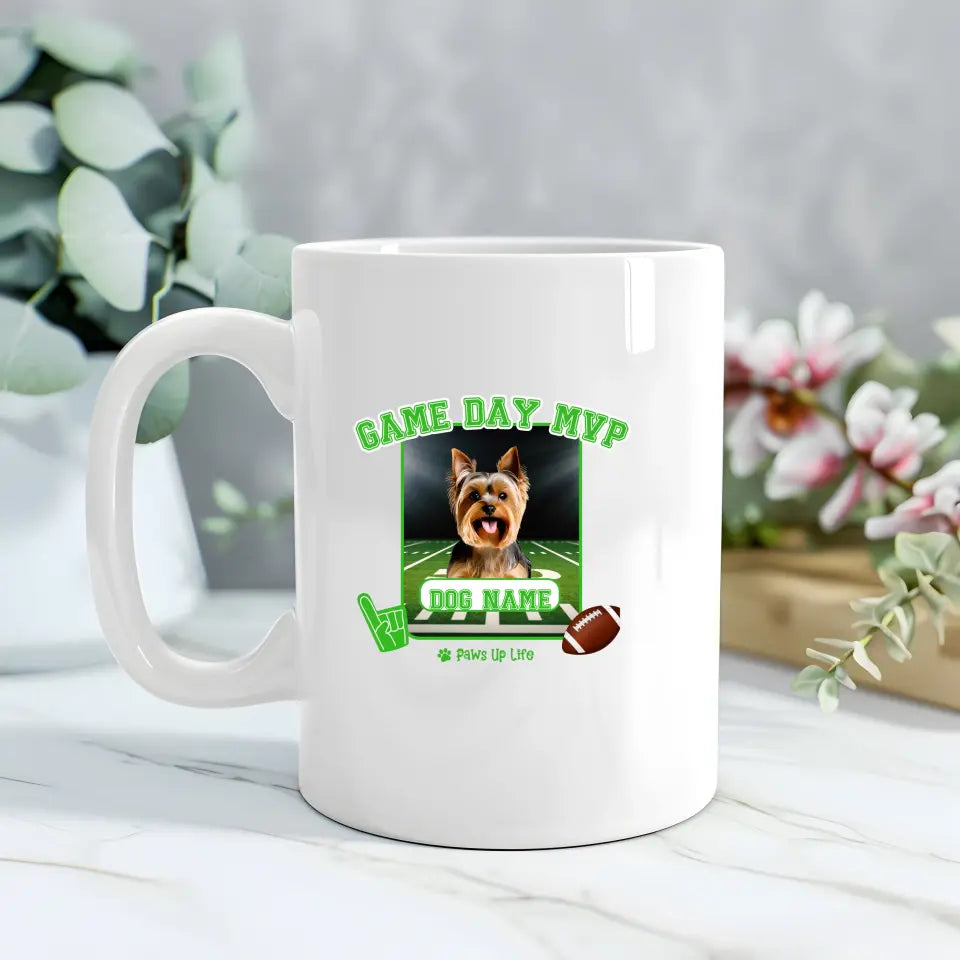 Coffee Mug | Game Day MVP Dog Personalized Football Coffee Mug Jumbo 20oz