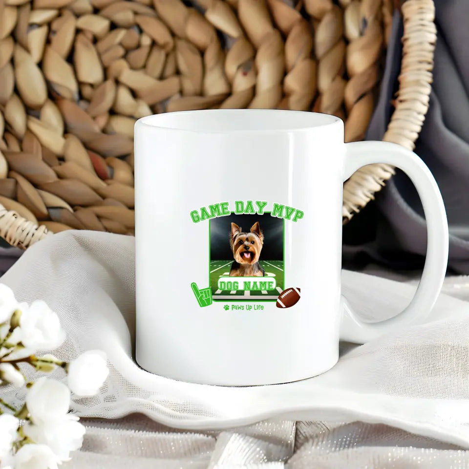 Coffee Mug | Game Day MVP Dog Personalized Football Coffee Mug Jumbo 20oz