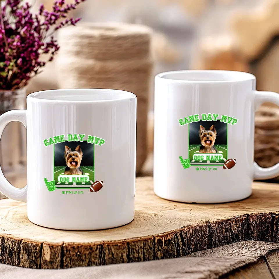 Coffee Mug | Game Day MVP Dog Personalized Football Coffee Mug Jumbo 20oz