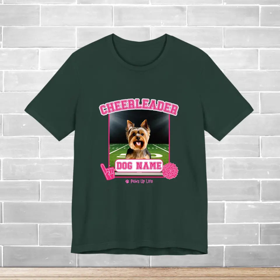 TShirt | Cheerleader Dog Personalized Jersey T-Shirt Tee for Puppy Pet Cheer