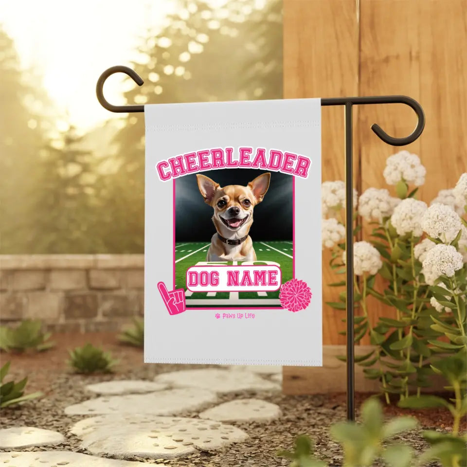 Garden Flag | Cheerleader Dog Personalized Garden Flag - Multiple Titles Available