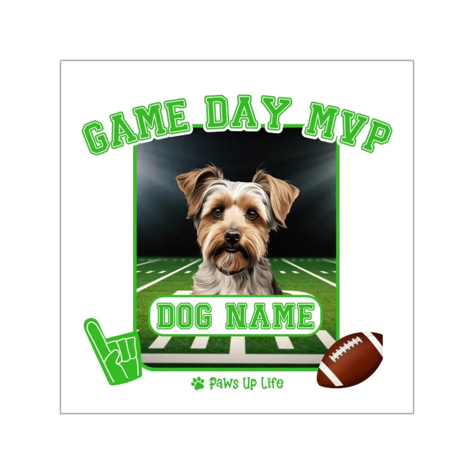 Stickers | Game Day MVP Dog Personalized Football Vinyl Stickers