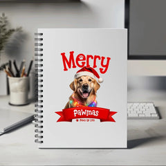 Merry Pawmas Personalized Dog Notebook - Christmas Holiday Gift Idea for Pet Lovers | Paws Up Life, LLC