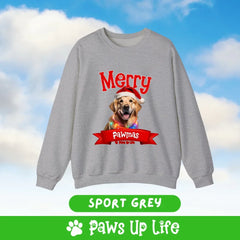 Merry Pawmas Personalized Dog Lover Sweatshirt for Dog Lover Christmas Holiday Gifts.  Over 100 Breeds. | Paws Up Life, LLC