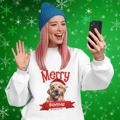 Merry Pawmas Personalized Dog Lover Sweatshirt for Dog Lover Christmas Holiday Gifts.  Over 100 Breeds. | Paws Up Life, LLC