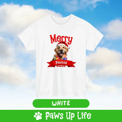 Merry Pawmas Personalized T-Shirt for Dog Lover Gifts Multiple Color Tees.  Over 100 Breeds. | Paws Up Life, LLC