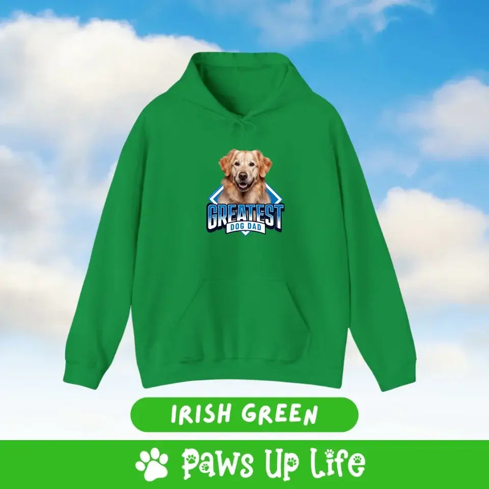 Greatest Dog Dad Personalized Hoodie Sweatshirt Gift for Him | Paws Up Life, LLC