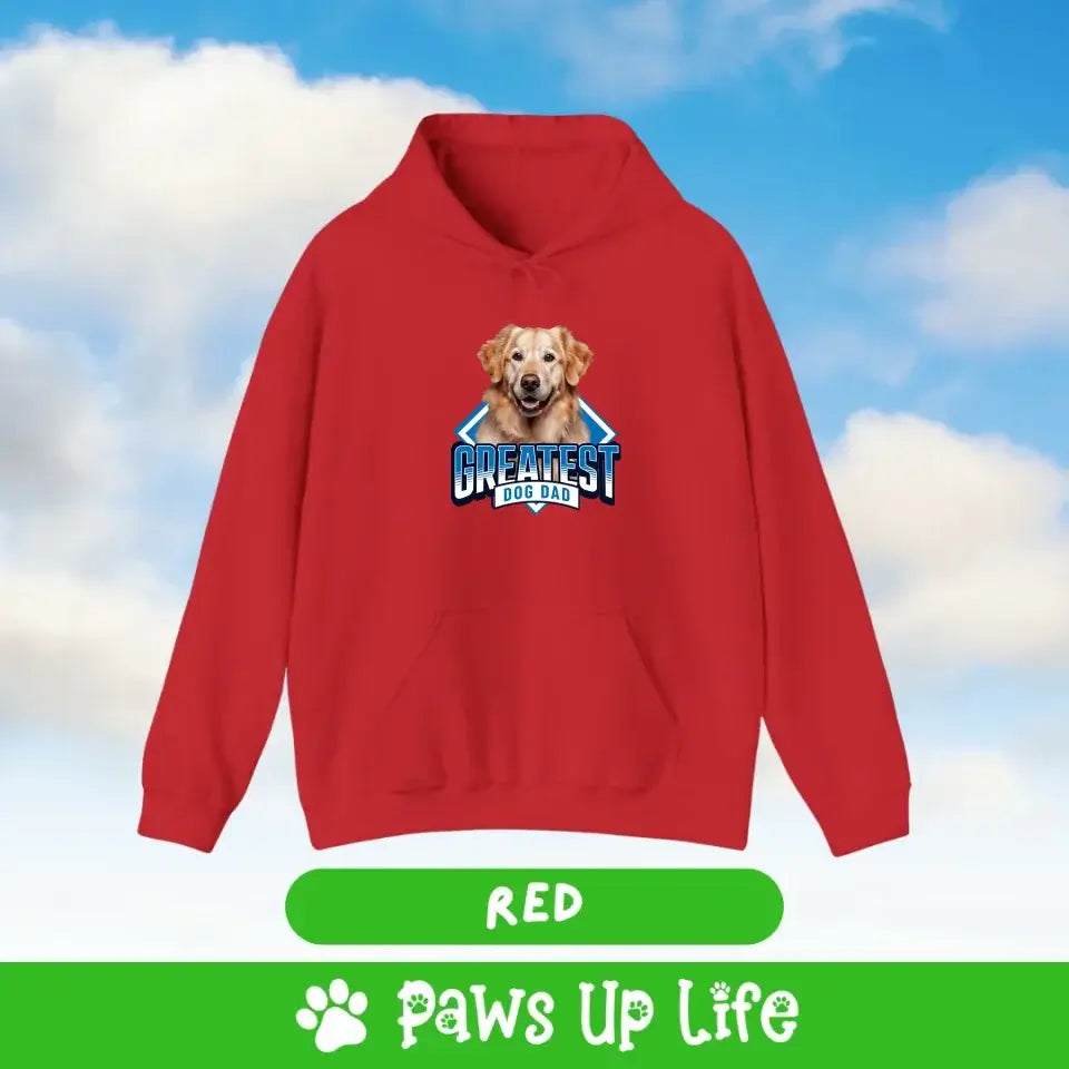 Greatest Dog Dad Personalized Hoodie Sweatshirt Gift for Him | Paws Up Life, LLC