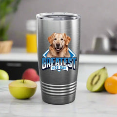 Greatest Dog Dad Personalized 20oz Tumbler Cup Gift for Him | Paws Up Life, LLC