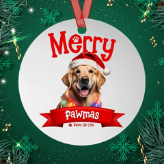 Merry Pawmas Personalized Ornament for Dog Lovers Christmas Holiday Gift.  Over 100 Breeds. | Paws Up Life, LLC