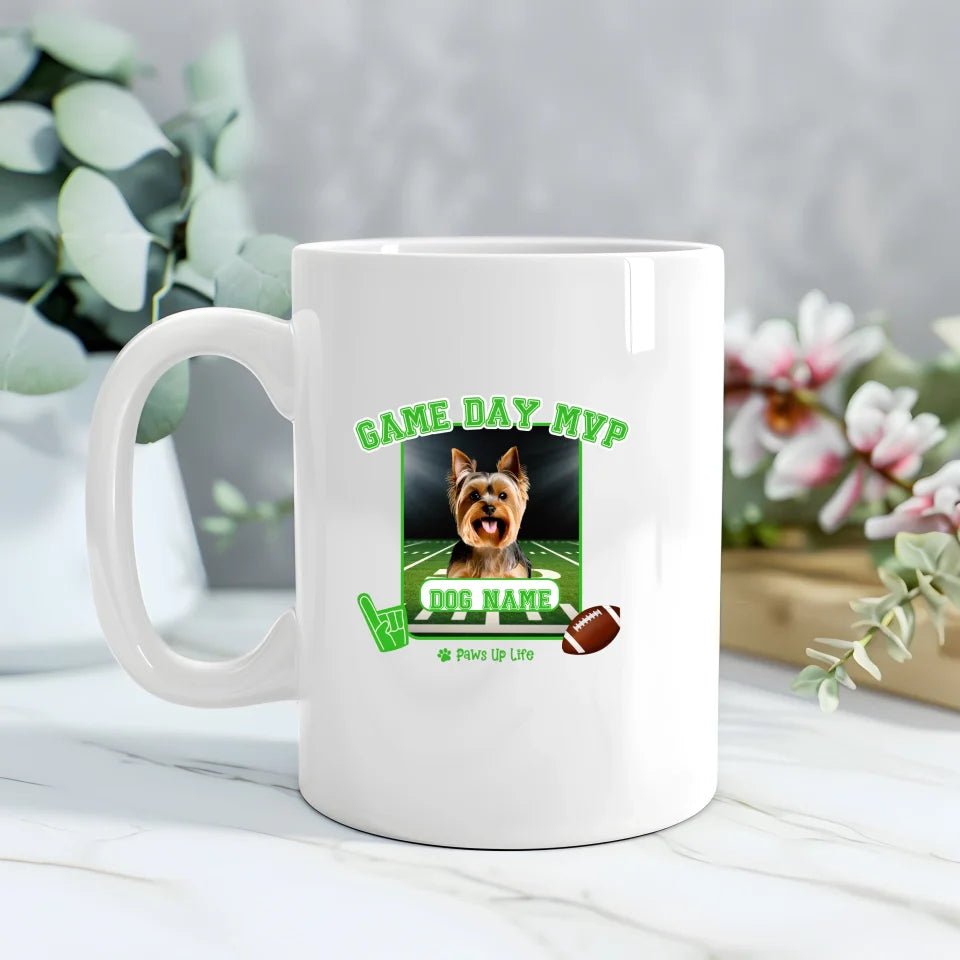 Coffee Mug | Game Day MVP Dog Personalized Football Coffee Mug Jumbo 20oz | Paws Up Life, LLC