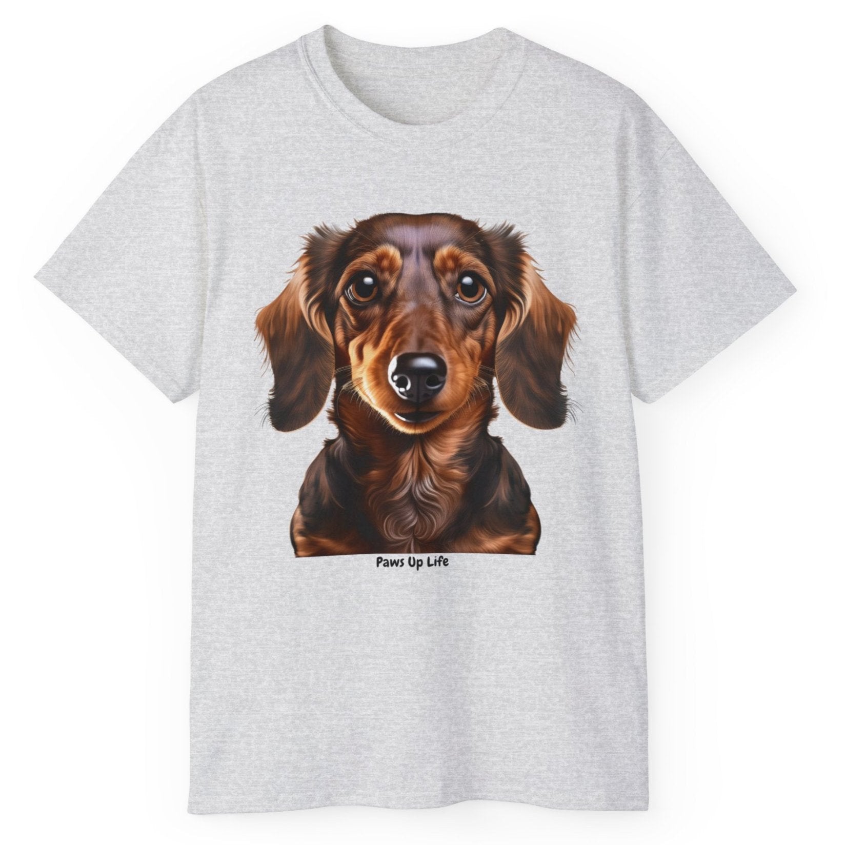 Dachshund Brown Long Haired Gilden Unisex Ultra Cotton Short Sleeve T Shirt By Paws Up Life